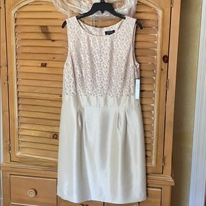 NWT Tahari cocktail dress beige leopard Sz 14